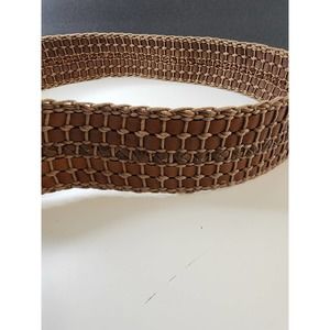 UNBRANDED Brown Interwoven Material Thick Wide Belt SZ 40" Overall